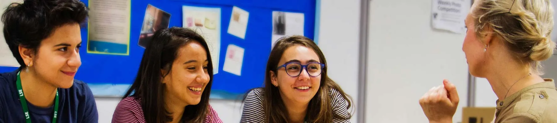 Students with LSE summer school teacher