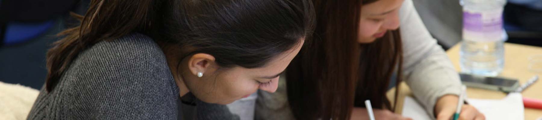 Student working at desk