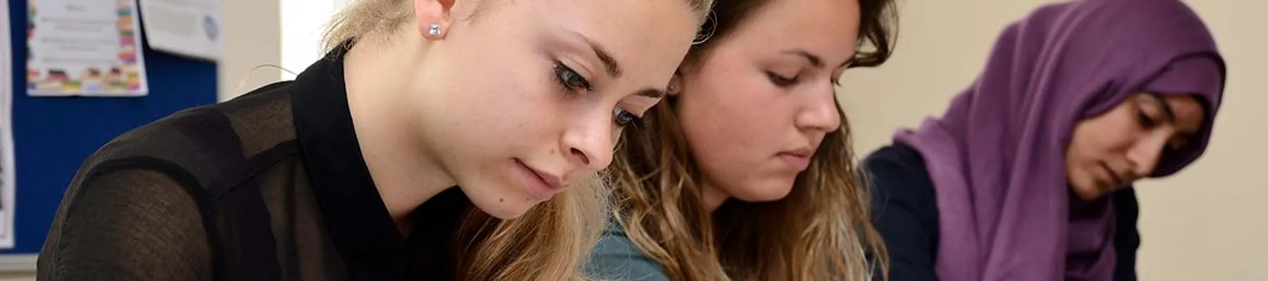 Female students studying