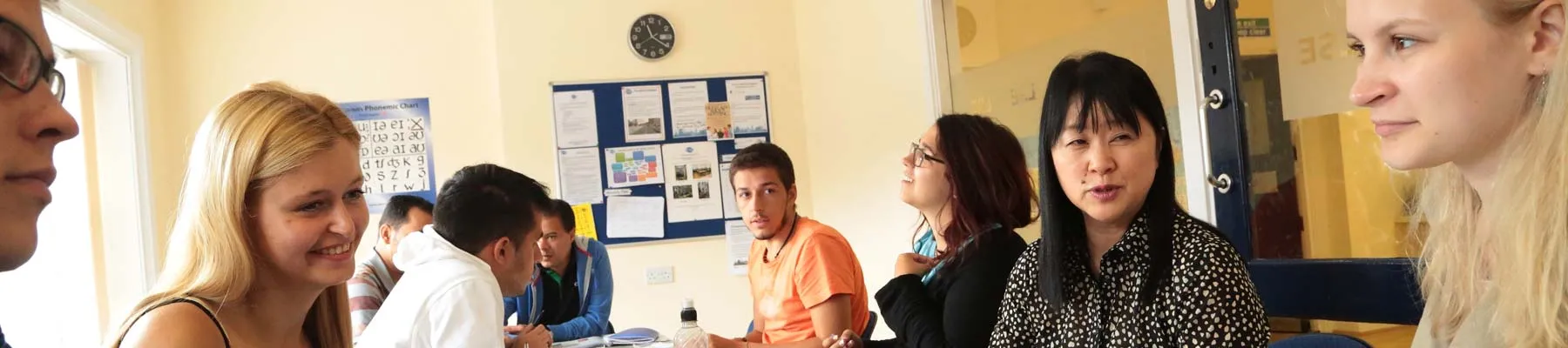 Students sat talking